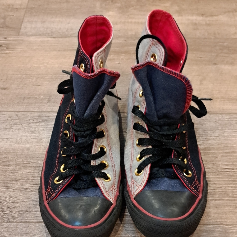 Converse Black and Red High-Top Sneakers Canvas Style
